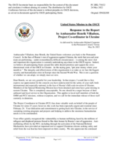 Statement by the Delegation of the United States of America in response to the report by the OSCE Project Co-ordinator in Ukraine, Ambassador Henrik Villadsen
