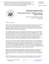 Statement by the Delegation of the United States of America on the Russian Federation’s ongoing aggression against Ukraine