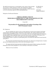 Procedural comments by the Delegation of the Russian Federation