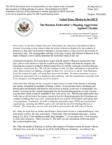 Statement by the Delegation of the United States of America on the Russian Federation’s ongoing aggression against Ukraine