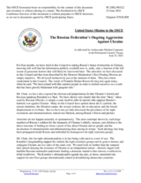 Statement by the Delegation of the United States of America on the Russian Federation’s ongoing aggression against Ukraine