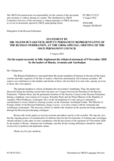 Statement by the Delegation of the Russian Federation on the urgent necessity to fully implement the trilateral Statement of 9 November 2020 by the leaders of Russia, Armenia and Azerbaijan