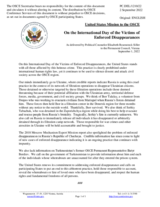 Statement by the Delegation of the United States of America on the International Day of the Victims of Enforced Disappearances, observed on 30 August 2022