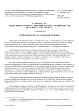 Statement by the Czech EU Presidency on the escalation of military hostility at the border between Armenia and Azerbaijan
