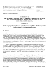 Statement by the Delegation of the Russian Federation on the ongoing crimes by Ukraine against the civilian population with the support of a Western alliance of OSCE participating States