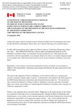 Statement by the Delegation of Canada on the Moscow Mechanism invoked by 38 OSCE participating states