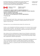 Statement by the Delegation of Canada on the Russian Federation’s ongoing aggression against Ukraine
