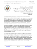 Statement by the Delegation of the United States of America on the Russian Federation’s ongoing aggression against Ukraine, including illegal attempts to legalize the occupation of the eastern Ukraine