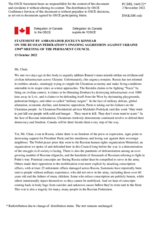 Statement by the Delegation of Canada on the Russian Federation’s ongoing aggression against Ukraine