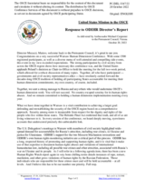 Statement by the Delegation of the United States of America in response to the report by the Director of the Office for Democratic Institutions and Human Rights (ODIHR), Mr. Matteo Mecacci