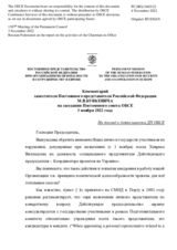 Комментарий заместителя Постоянного представителя Российской Федерации М.В.Буякевича - На доклад о деятельности ДП ОБСЕ