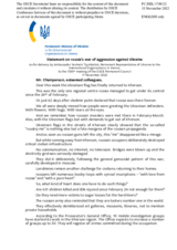 Statement by the Delegation of Ukraine on the Russian Federation’s ongoing aggression against Ukraine