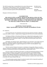 Statement by the Delegation of the Russian Federation on the special military operation to denazify and demilitarize Ukraine