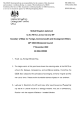Statement by H.E. James Cleverly, Secretary of State for Foreign, Commonwealth and Development Affairs
