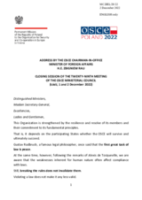 Statement by H.E. Zbigniew Rau, Chairman-in-Office