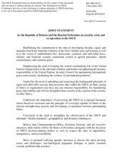 Belarus, Russian Federation, Joint Statement on security crisis and co-operation in the OSCE