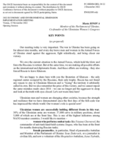 Statement by Ms. Mariia Ionova, Member of the Parliament and Vice-President of the Ukrainian Women’s Congress