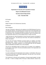 Report to the Ministerial Council by the OSCE Secretary General Helga Maria Schmid Report to the Ministerial Council by the OSCE Secretary General Helga Maria Schmid
