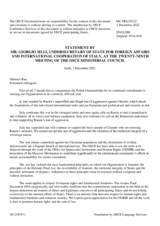 Statement by H.E. Giorgio Silli, Deputy Minister of Foreign Affairs and International Cooperation