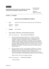 Journal de la 1005ème séance plénière du Forum