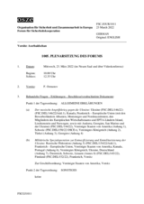 Journal der 1005. Plenarsitzung des Forums
