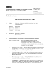 Diario de la 1006ª Sesión plenaria del Foro de Cooperación en materia de Seguridad 