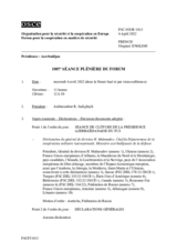 Journal de la 1007ème séance plénière du Forum