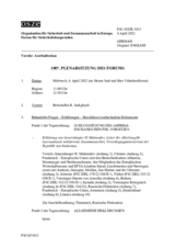 Journal der 1007. Plenarsitzung des Forums
