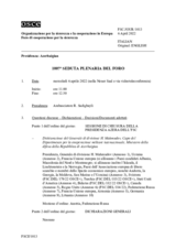 Giornale della 1007a Seduta plenaria del Foro di cooperazione per la sicurezza