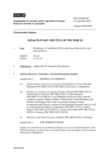 Journal of the 1022nd Plenary Meeting of the Forum for Security Co-operation
