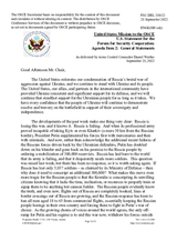 Statement by the Delegation of the United States of America on the Russian war of aggression against Ukraine