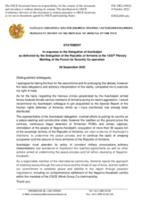 Statement by the Delegation of Armenia in response to the statement by the Delegation of Azerbaijan