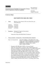 Diario de la 1026ª Sesión plenaria del Foro de Cooperación en materia de Seguridad 