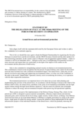 Statement by the Delegation of Italy on "Armed Forces and Environment"