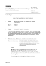 Journal der 1029. Plenarsitzung des Forums