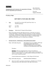 Giornale della 1029a Seduta plenaria del Foro di cooperazione per la sicurezza