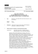 Journal of the 86th Joint Meeting of the Forum for Security Co-operation and the Permanent Council