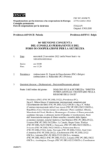Giornale della 86a Riunione congiunta del Foro di cooperazione per la sicurezza e del Consiglio permanente