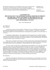 Statement by H.E. Dominique Hasler, Minister of Foreign Affairs, Education and Sport