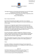 Statement by the Delegation of Norway on "International Humanitarian Law in the OSCE Region"