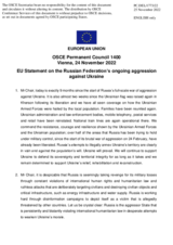 Statement by the Czech EU Presidency on the Russian Federation’s ongoing aggression against Ukraine