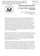 Statement by the Delegation of the United States of America in response to the statement by the Delegation of the Russian Federation