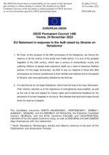 Statement by the Czech EU Presidency on the 90th anniversary of the Holodomor genocide of 1932 and 1933 in Ukraine, committed by Stalin’s totalitarian régime