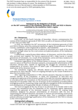 Statement by the Delegation of Ukraine on the 90th anniversary of the Holodomor genocide of 1932 and 1933 in Ukraine, committed by Stalin’s totalitarian régime