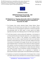 Statement by the Czech EU Presidency on ongoing democratic reforms in Kazakhstan and the results of the presidential election conducted on 20 November 2022