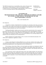 Statement by H.E. Mélanie Joly, Minister of Foreign Affairs