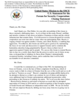 Closing statement by the Delegation of the United States of America