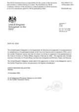 Response by the Delegation of the United Kingdom to the Questionnaire on the Code of Conduct on Politico-Military Aspects of Security Response by the Delegation of the United Kingdom to the Questionnaire on the Code of Conduct on Politico-Military Aspects of Security