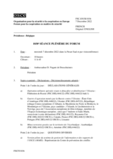 Journal de la 1030ème séance plénière du Forum