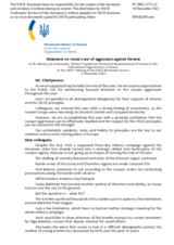 Statement by the Delegation of Ukraine on the Russian Federation’s ongoing aggression against Ukraine
